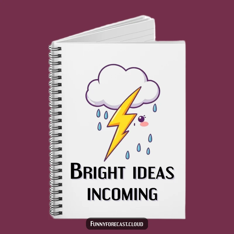Funny Kawaii Lightning Cloud Notebook - Jot Down Ideas Gift