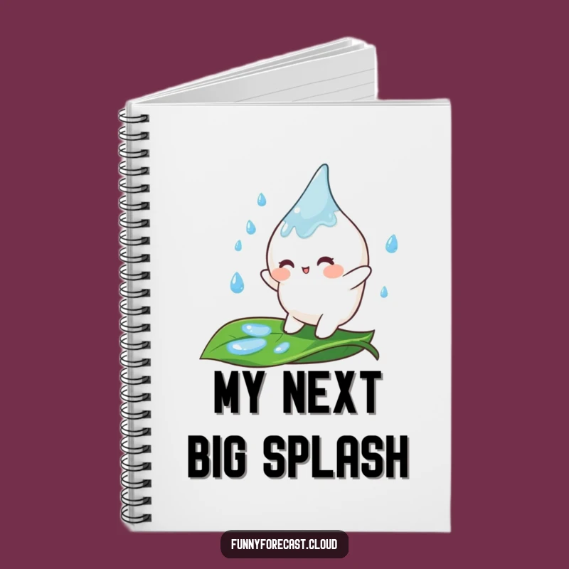 Funny Raindrop Leaf Bouncer Notebook: Jot Down Ideas with Cheerful Character Flair