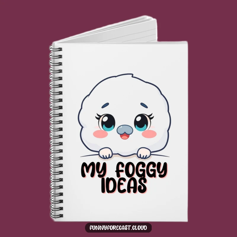 Funny Kawaii Fog Notebook: Curious Peeking Journal Humor