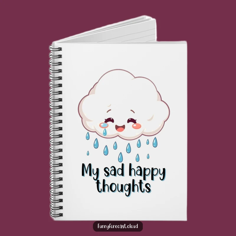 Funny Happy Rain Cloud Notebook - Hilarious Journal & Gift
