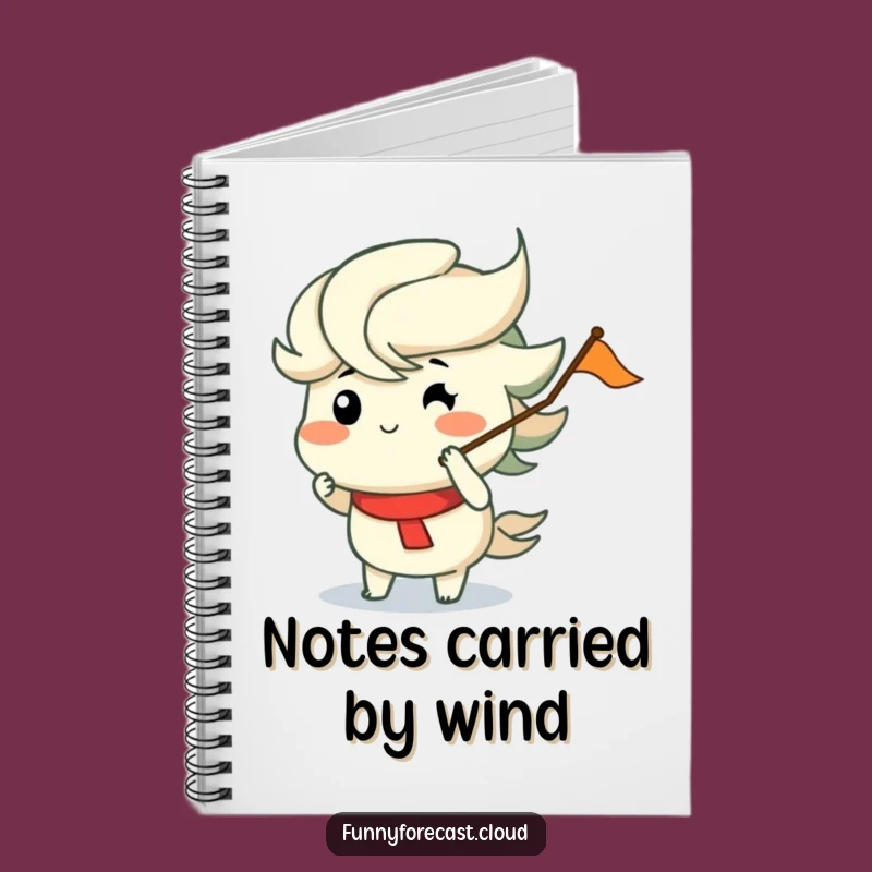 Funny Wind Notebook: Puffed Cheeks, Merrily Blowing Flag Humor Journal Gift
