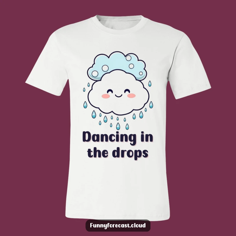 Funny Dancing Raindrops T-Shirt - Embrace the Joyful Storm