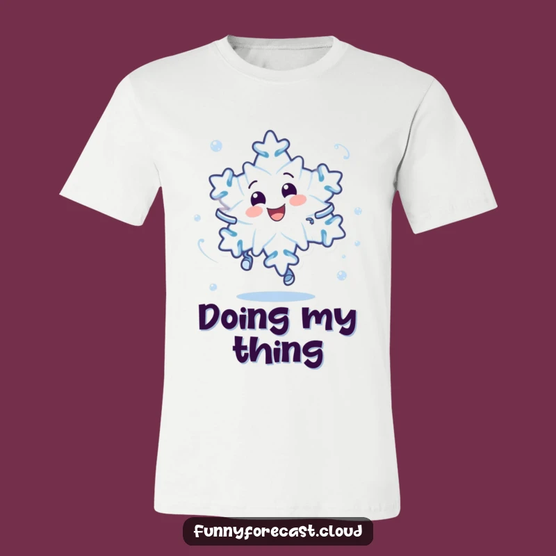 Funny Dizzy Snowflake T-Shirt - Joyful Winter Character Tee Gift