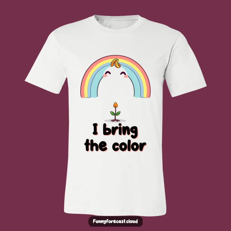 Funny Rainbow Character T-Shirt: Arching Over Surprise, Perfect Funny Gift!