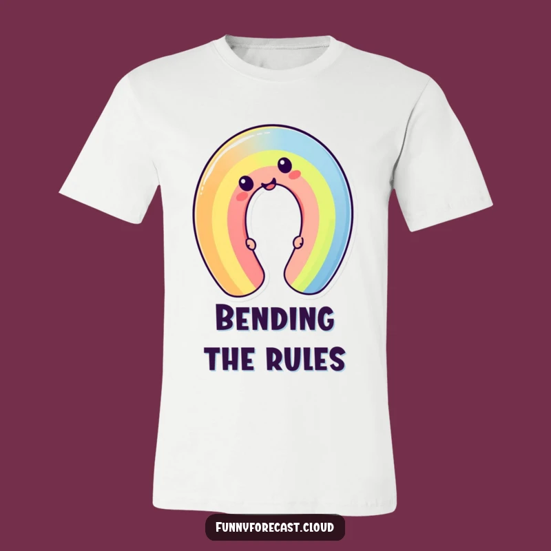 Funny Silly Kawaii Rainbow Bend T-Shirt, Wear Your Whimsy with Humor