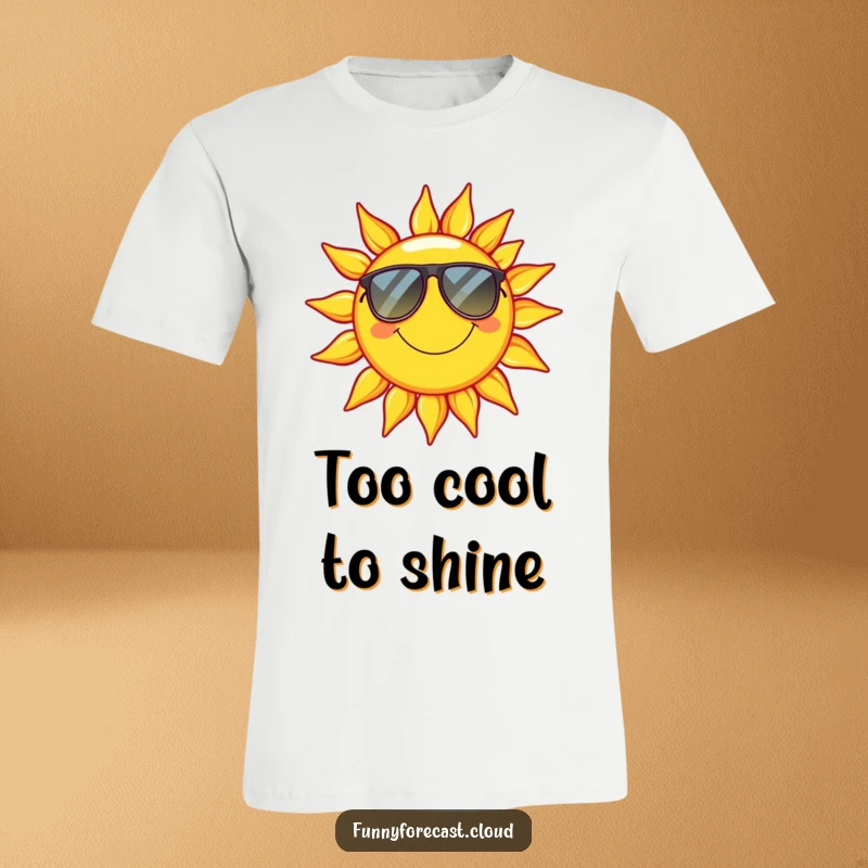 Funny T-Shirt: A smiling sun sporting stylish sunglasses, radiating ultimate relaxation and sunny charm.