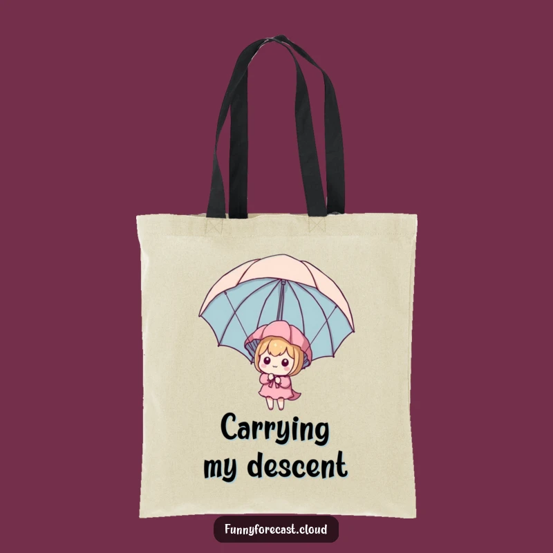 Funny Kawaii Parachute Tote Bag: Cute Character's Umbrella Carryall, Perfect Funny Gift