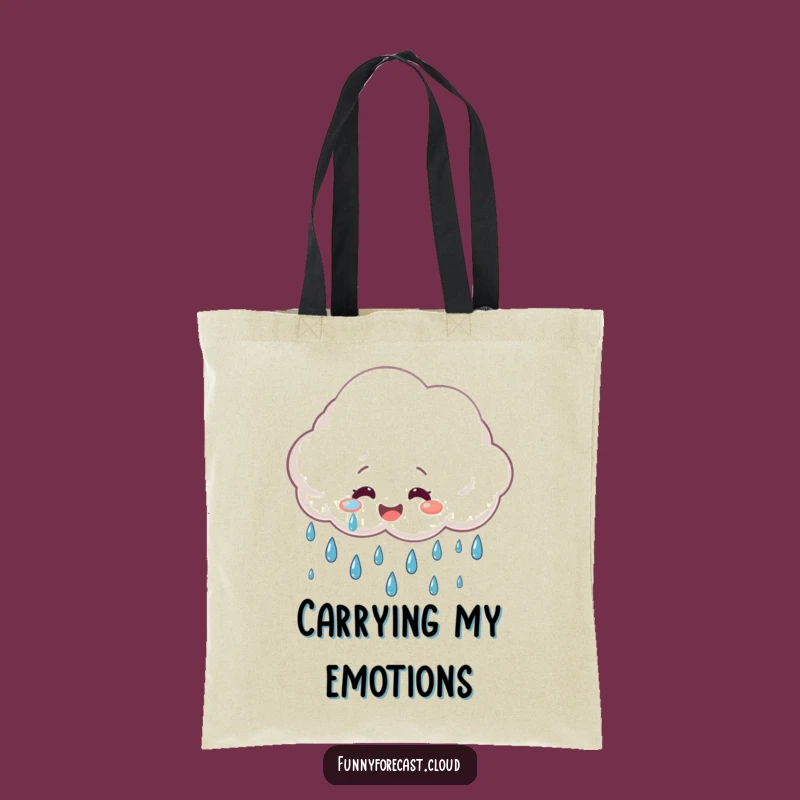 Funny Cheerful Rain Cloud Tote Bag - Witty & Practical Gift