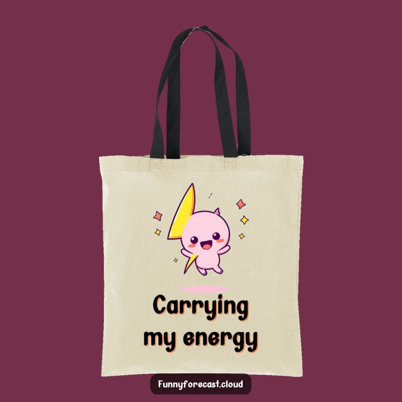 Funny Kawaii Lightning Bolt Tote Bag: Zigs & Zags with Excitement Daily!