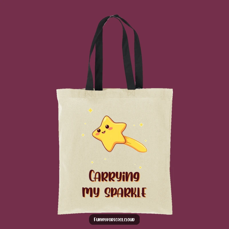 Funny Kawaii Shooting Star Tote Bag: Giggle Wish Accessory