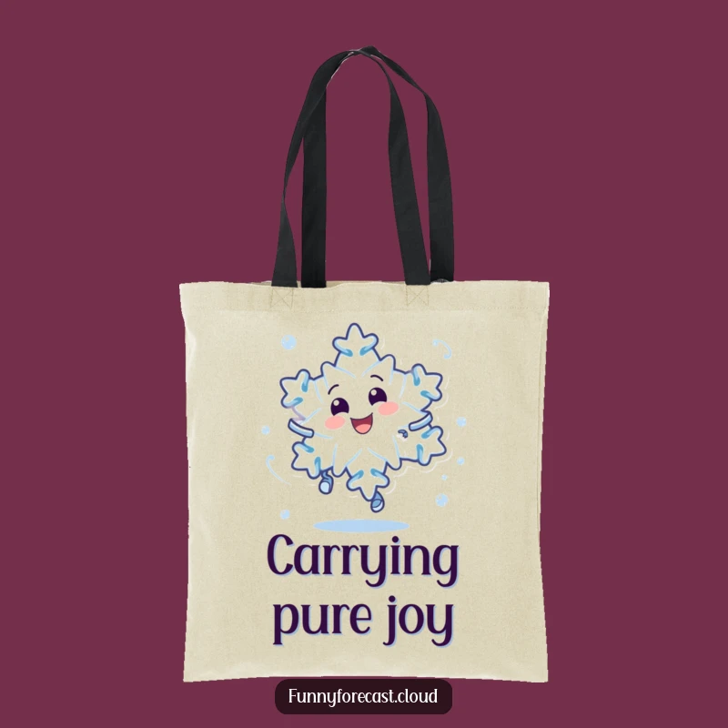 Funny Snowflake Spin Tote Bag - Whimsical Character Carry-All Gift