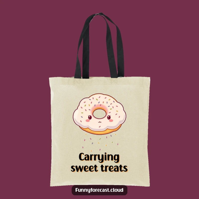 Funny Donut Cloud Tote Bag: Carry Sweetness, Charming Humorous Gift for Shoppers