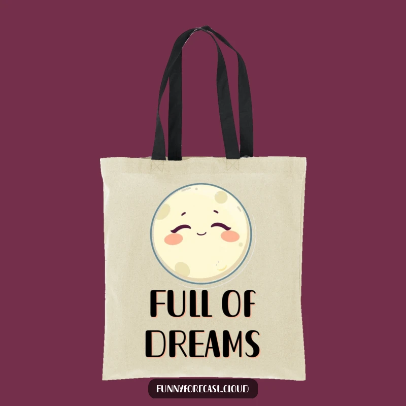 Funny Sleepy Moon Tote Bag: Carry Your Day with This Satisfied Celestial Friend!