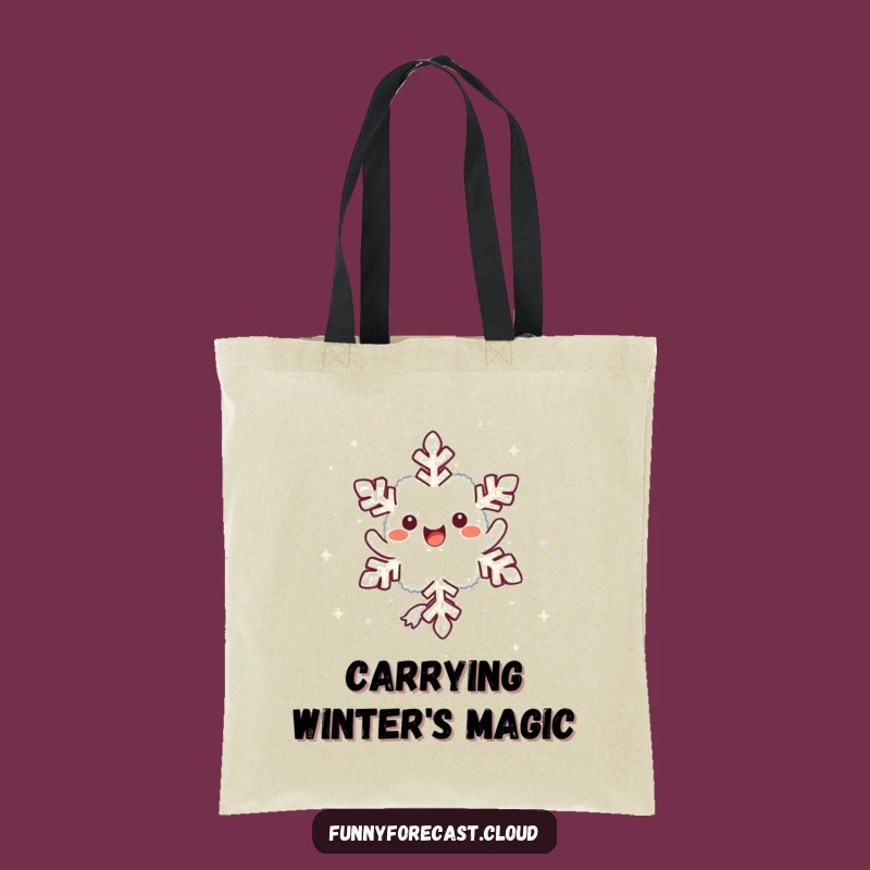 Funny Kawaii Snowflake Tote Bag - Twirl & Carry Companion Gift