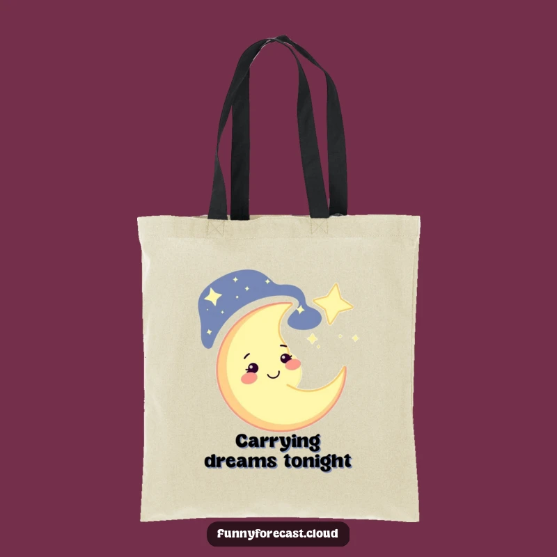 Funny Winking Moon Tote Bag: Celestial Style, Perfect Cheerful Gift