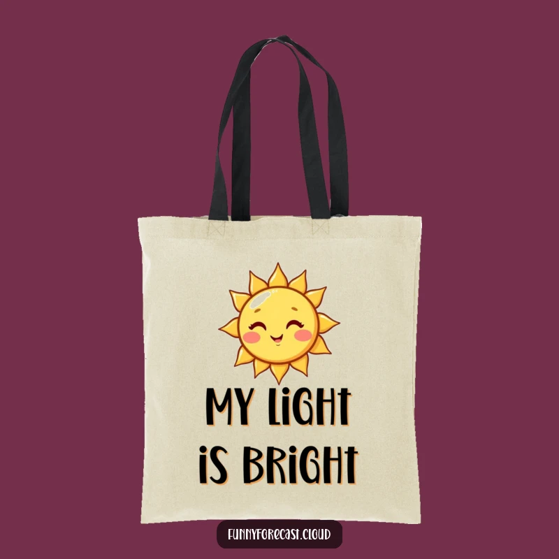 Funny Playful Kawaii Sun Wink Tote Bag, Carry Sunshine and Smiles
